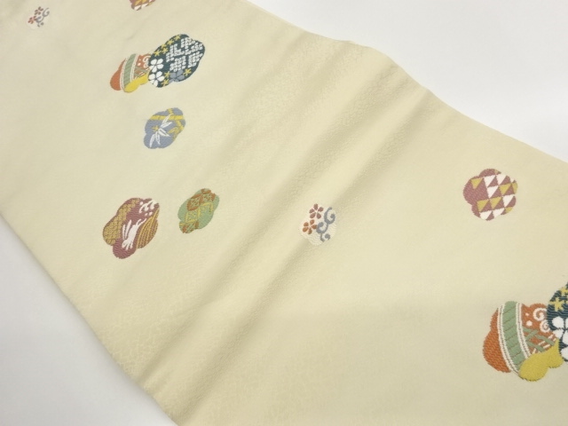 JAPANESE NAGOYA OBI / WOVEN FLORAL PLANTS